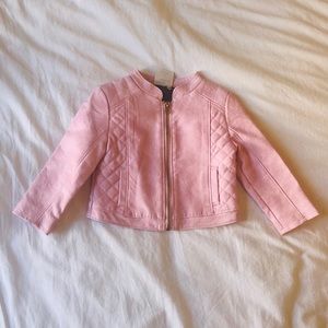 Faux leather pink jacket - 18 months